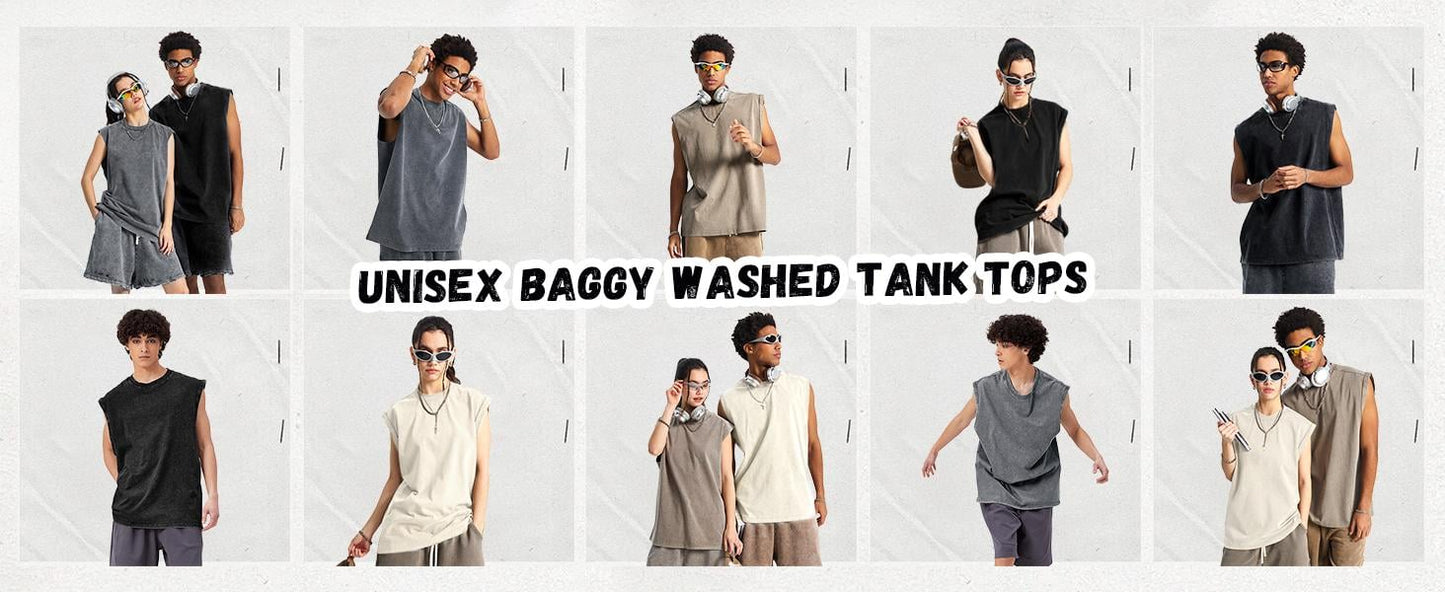 ⚡Hot Sales 49% OFF🔥Cotton Workout Tank Tops Sleeveless Acid Wash Tshirts Cut Off Muscle Shirts Loose Fit Running Gym Tees
