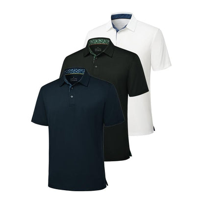 ⚡Hot Sales 49% OFF🔥3-Pack Men's Polo Shirts – Soft-Touch Short Sleeve Smart Casual Top for Work, Travel & Summer Wear