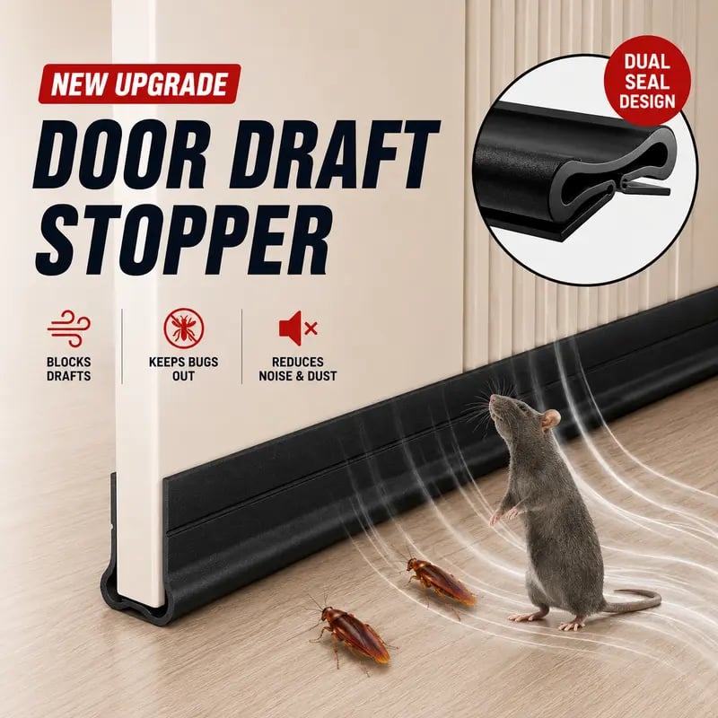 🚪 Triple-Seal Under Door Draft Stopper – Noise Reduction, Weather Protection & Energy-Saving Seal