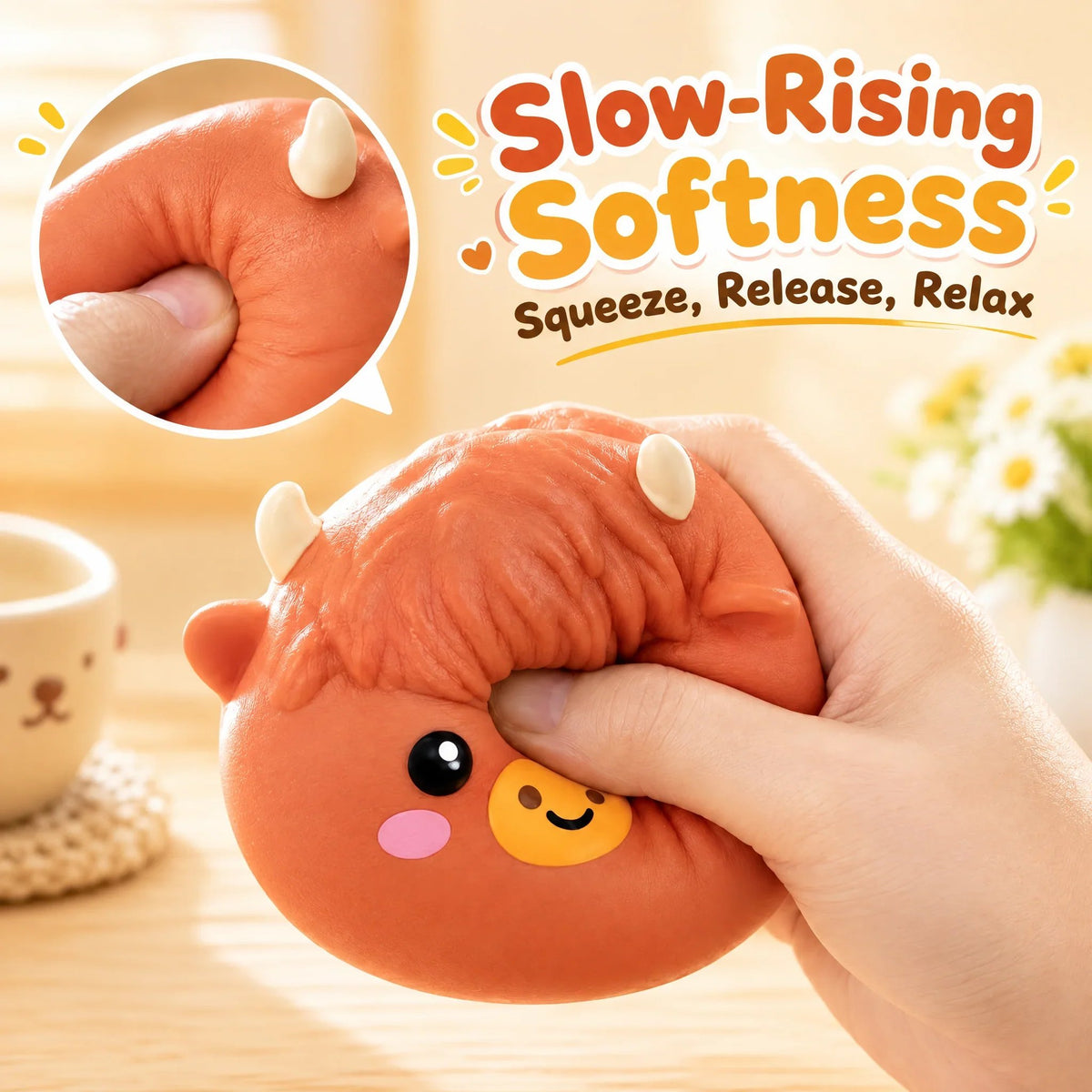 ⏰Limited Stock 49% OFF🐮Highland Cow Dumplings Steamed Bun Toy | Single & 12-Pack
