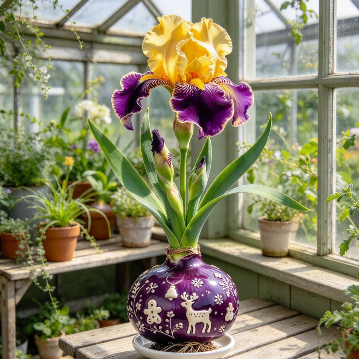 💙Rare Waxed Iris Bulbs – Soil-Free Flower Decor