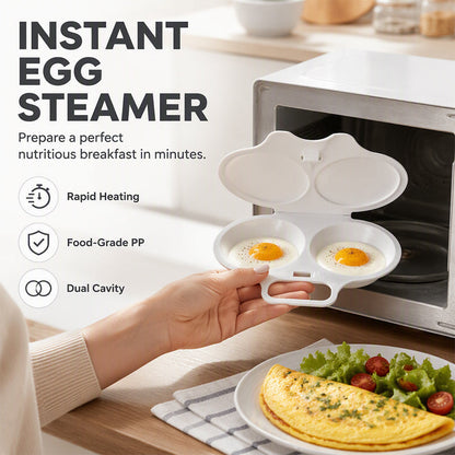 🍳 Microwave Egg Cooker – 2 Egg Poacher for Quick Breakfasts💫