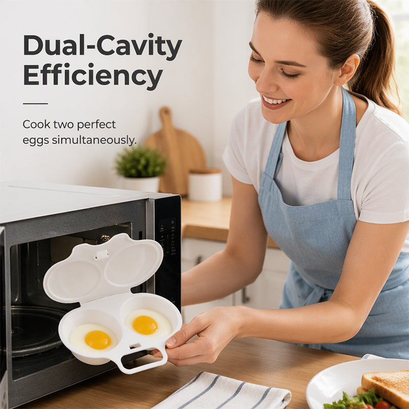 🍳 Microwave Egg Cooker – 2 Egg Poacher for Quick Breakfasts💫