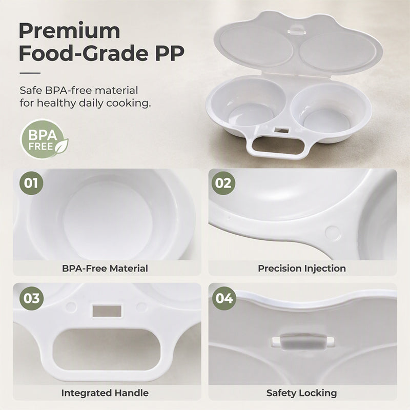 🍳 Microwave Egg Cooker – 2 Egg Poacher for Quick Breakfasts💫