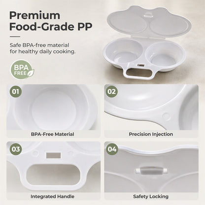 🍳 Microwave Egg Cooker – 2 Egg Poacher for Quick Breakfasts💫