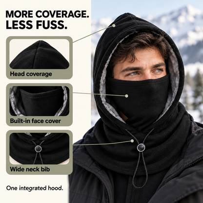❄️ 2-Pack Winter Fleece Hoods — Built-In Face Cover & Neck Warmer
