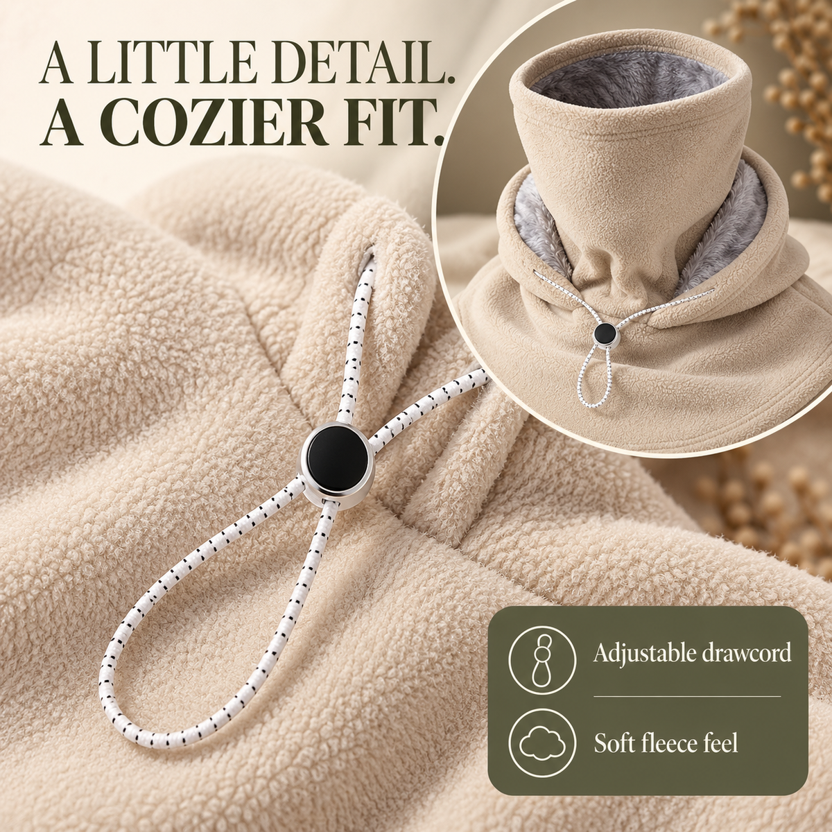 ❄️ 2-Pack Winter Fleece Hoods — Built-In Face Cover & Neck Warmer
