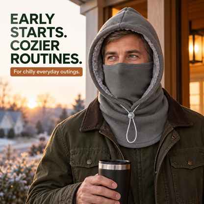 ❄️ 2-Pack Winter Fleece Hoods — Built-In Face Cover & Neck Warmer